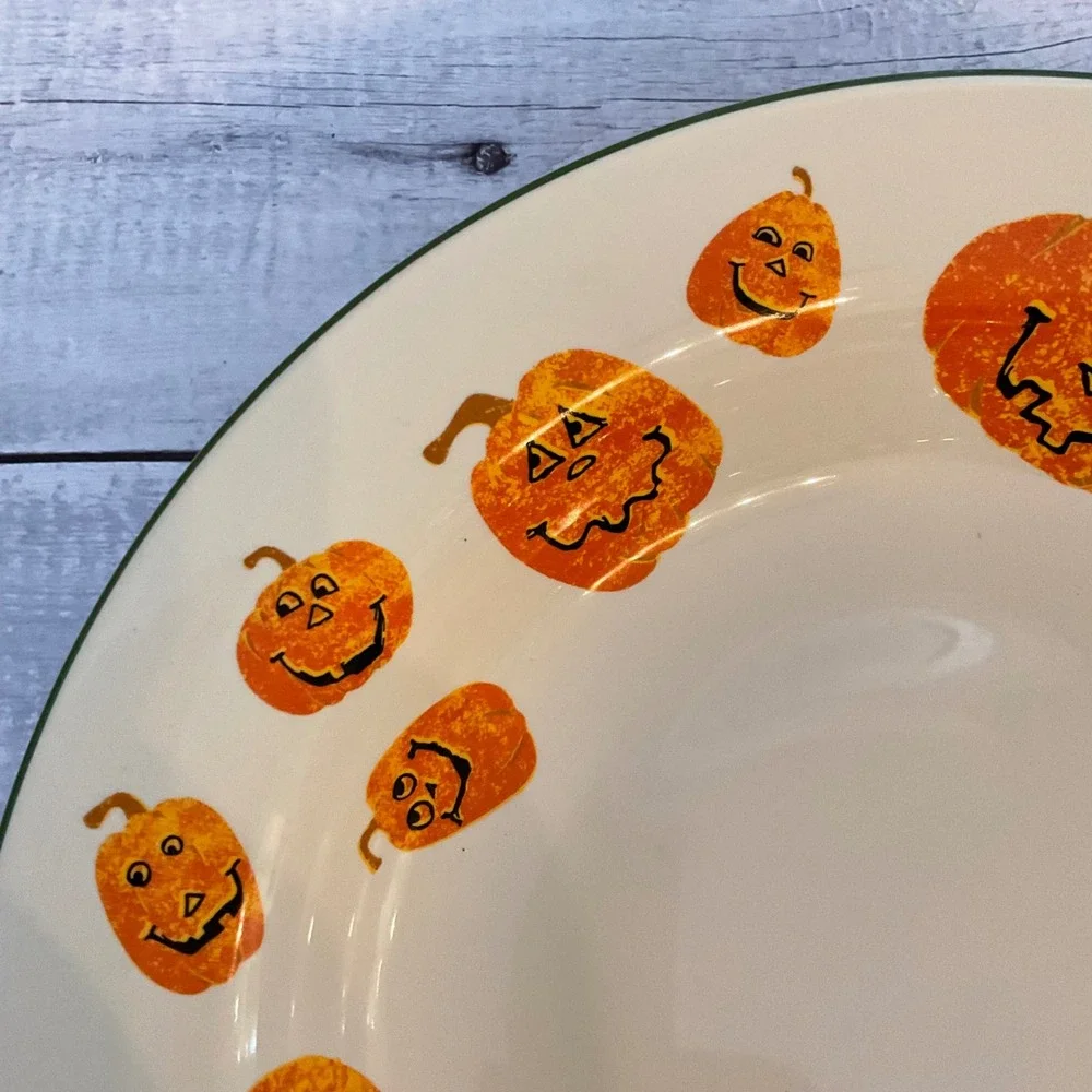 Longaberger Halloween Treats Bowl Jack O Lantern Pumpkin Pasta Serving 12 Inch
